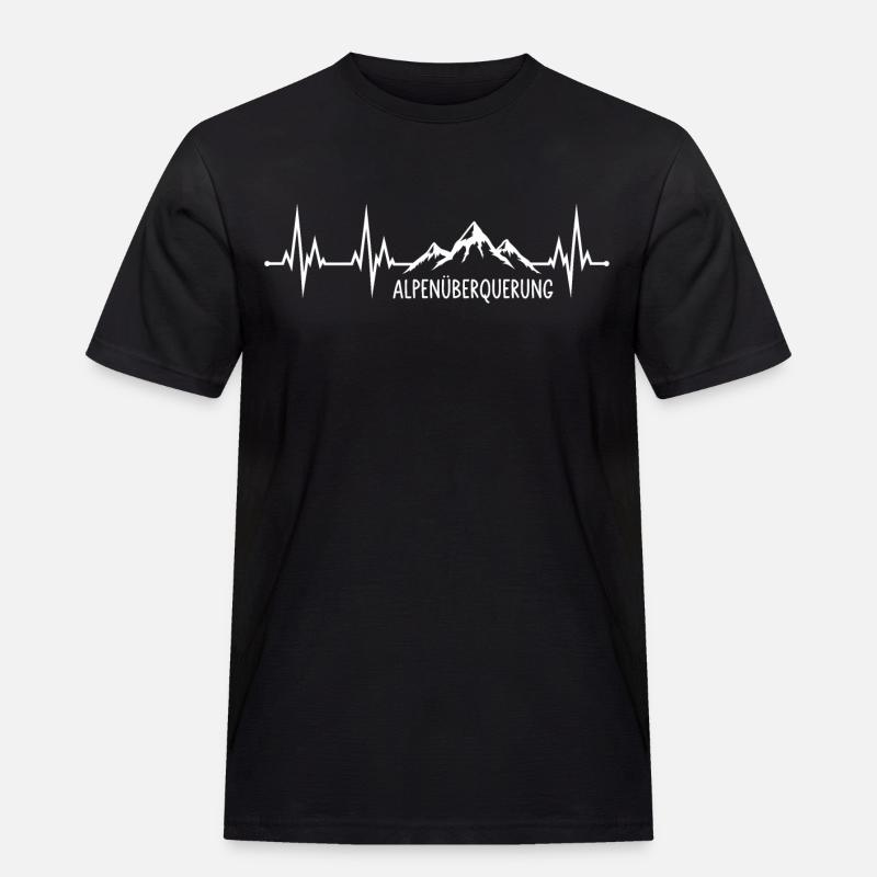 Alpenüberquerung - Männer Workwear T-Shirt - Schwarz