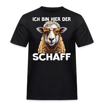 Schäff | Chef | Teamleiter| Abteilungsleiter - Männer Workwear T-Shirt - Schwarz - Vorne - AI Model Male 178 light (178cm)