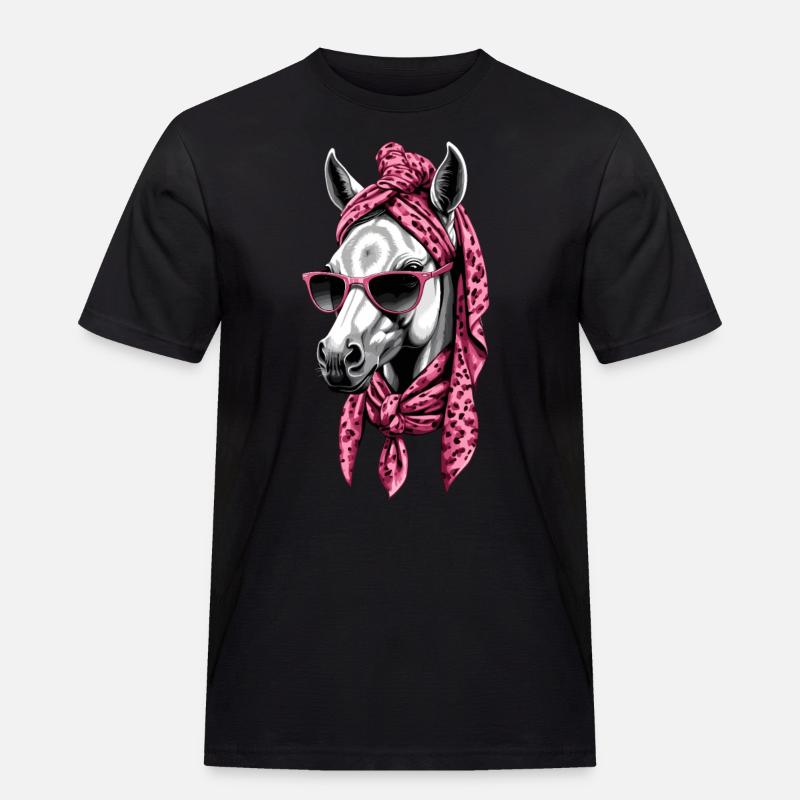 Mama Pferd Stilvolle Pferdeliebe Pferdemädchen - Männer Workwear T-Shirt - Schwarz