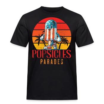 Popsicle Parades Retro Vintage Design 4th of July - Men's Workwear T-Shirt - black - Front - AI Model Male 178 light (178cm)