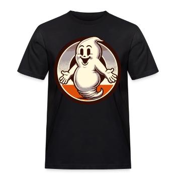 Lustiger Vintage Geist Weiß Nichts Halloween - Männer Workwear T-Shirt - Schwarz - Vorne - AI Model Male 178 light (178cm)