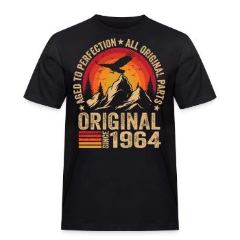 Original 1964 Vintage 1964 Anniversaire 1964 Rétro - T-shirt Workwear homme - noir - Devant - AI Model Male 178 light (178cm)