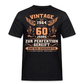 Vintage seit 1964 Jahrgang 60 Geburtstag - Männer Workwear T-Shirt - Schwarz - Vorne - AI Model Male 178 light (178cm)