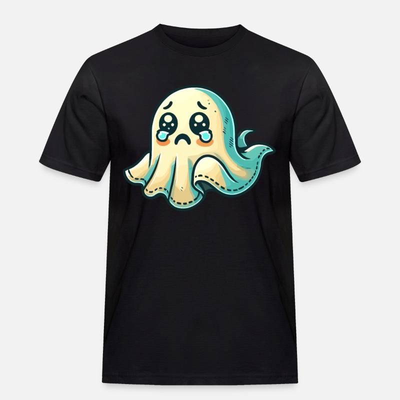 Sad Ghost Funny Ghost Design - Men's Workwear T-Shirt - black