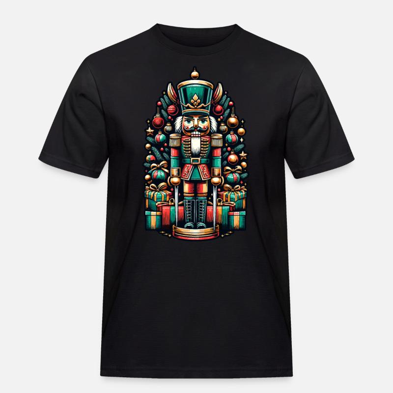 Weihnachtlicher Nussknacker Mit Geschenken - Männer Workwear T-Shirt - Schwarz