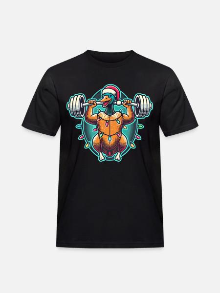 Sjov Jul Gås Bodybuilding Jul - Herre Workwear T-Shirt - sort