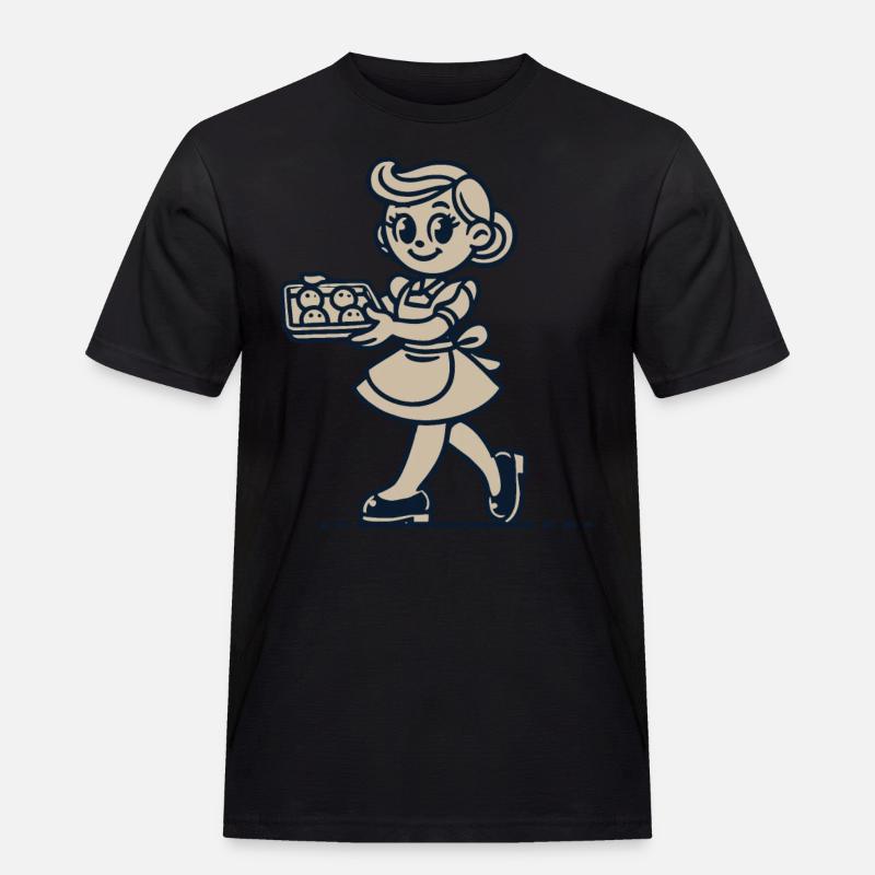 Cuisinier joyeux avec des biscuits - T-shirt Workwear homme - noir