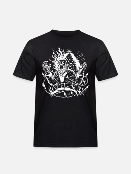 Lustiger Sarkasmus Weihnachtsmann Chaos - Männer Workwear T-Shirt - Schwarz