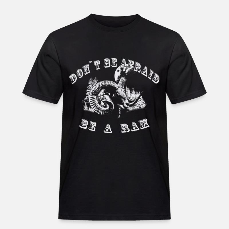 Sei ein Widder - Männer Workwear T-Shirt - Schwarz