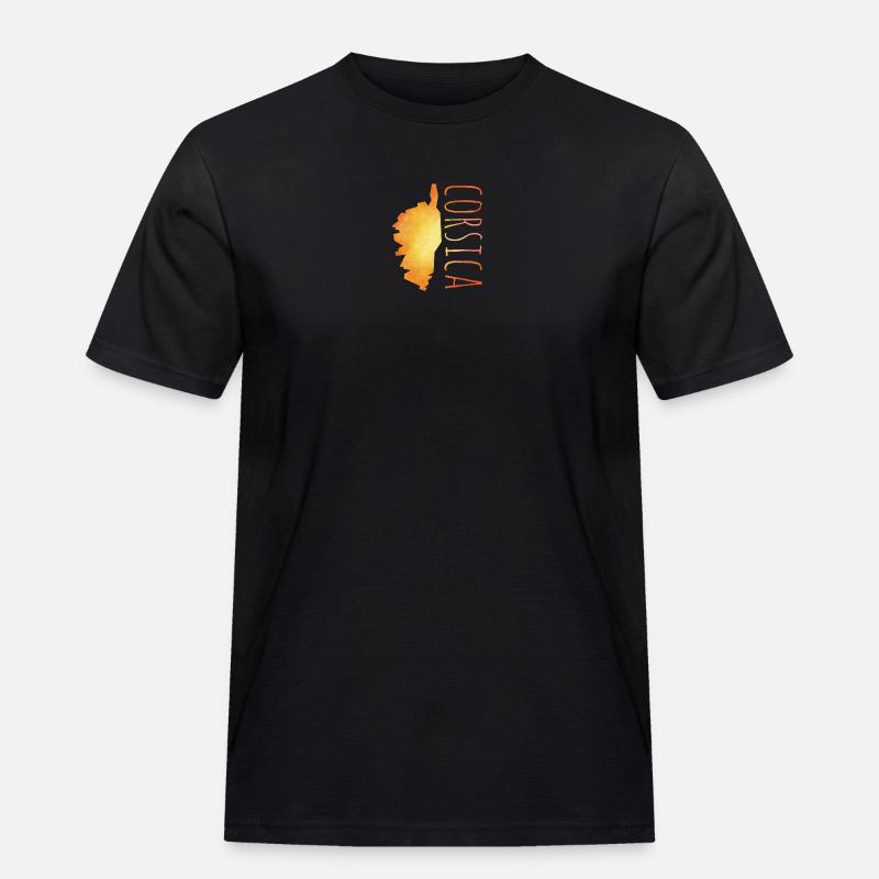 Corsica - Männer Workwear T-Shirt - Schwarz