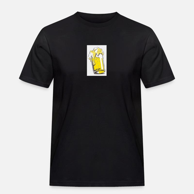 bier - Männer Workwear T-Shirt - Schwarz