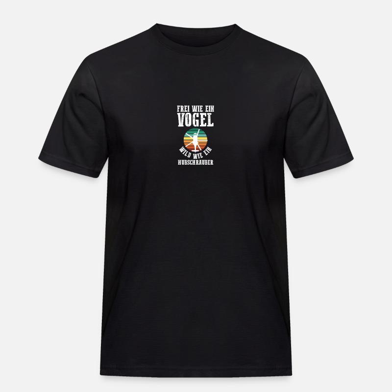 Pilot Helikopter Hubschrauber - Männer Workwear T-Shirt - Schwarz