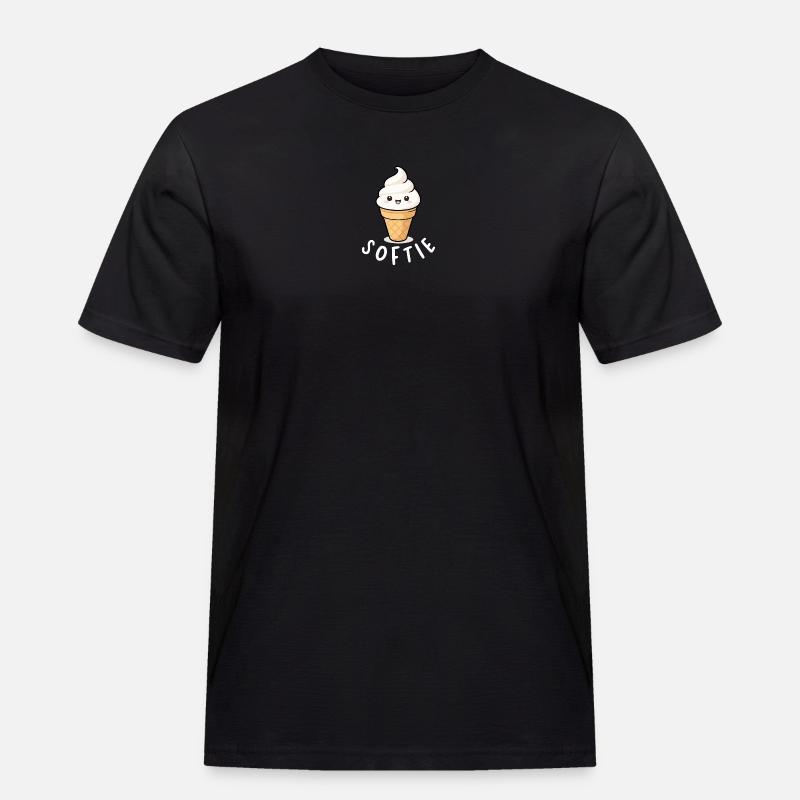 Softie Softeis Liebe Minimal Statement - Männer Workwear T-Shirt - Schwarz
