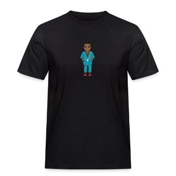 Uskan Gabriel - Men's Workwear T-Shirt - black - Front - AI Model Male 178 light (178cm)