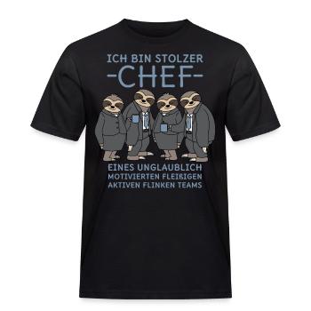 Stolzer Chef unglaublich fleißiges Team Faultiere - Männer Workwear T-Shirt - Schwarz - Vorne - AI Model Male 178 light (178cm)