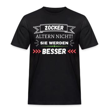 Zocker altern nicht! Sie werden besser - Männer Workwear T-Shirt - Schwarz - Vorne - AI Model Male 178 light (178cm)