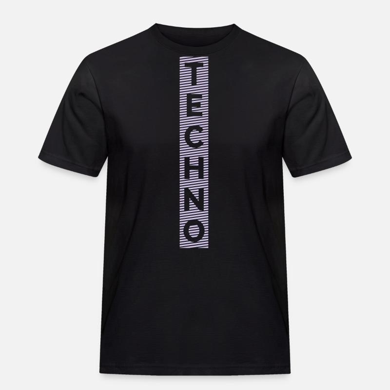 Techno Slogan - Männer Workwear T-Shirt - Schwarz