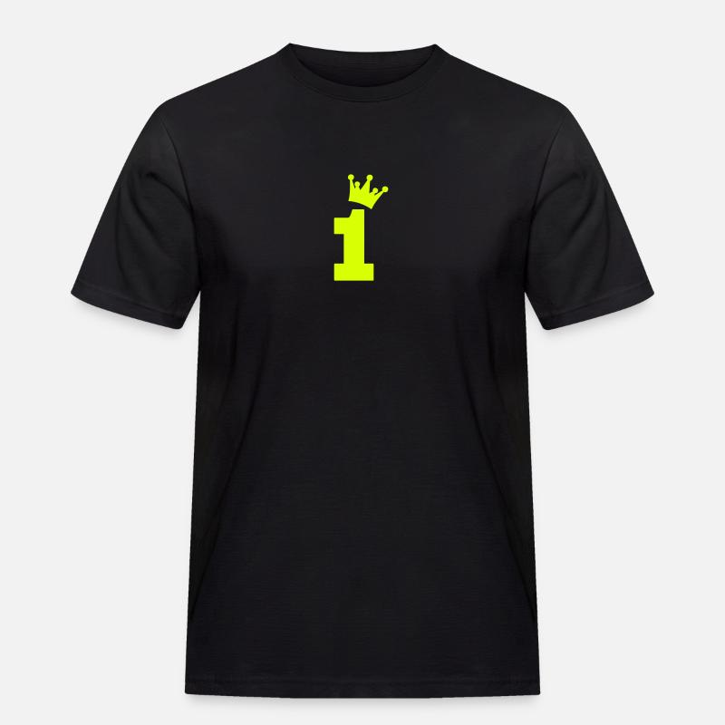 one 1 eins - Männer Workwear T-Shirt - Schwarz