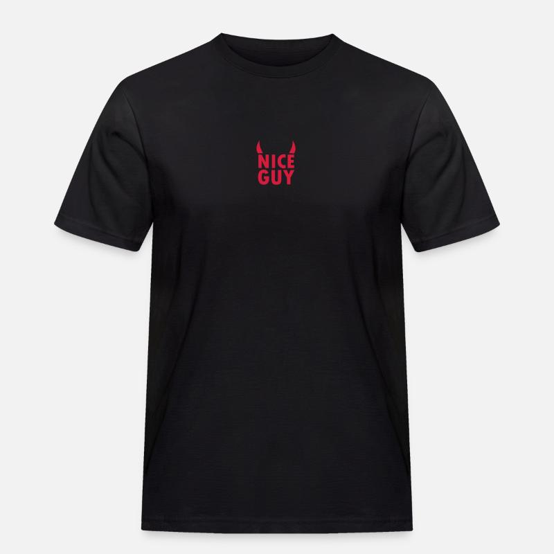 nice guy - Männer Workwear T-Shirt - Schwarz
