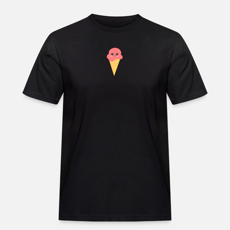 Eis Eiscreme Erdbeereis - Männer Workwear T-Shirt - Schwarz