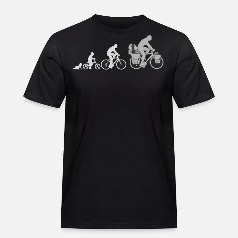 Evolution Radfahrer, Radreisender - Männer Workwear T-Shirt - Schwarz