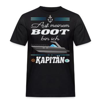 Auf meinem BOOT bin ich Kapitän - Männer Workwear T-Shirt - Schwarz - Vorne - AI Model Male 178 light (178cm)