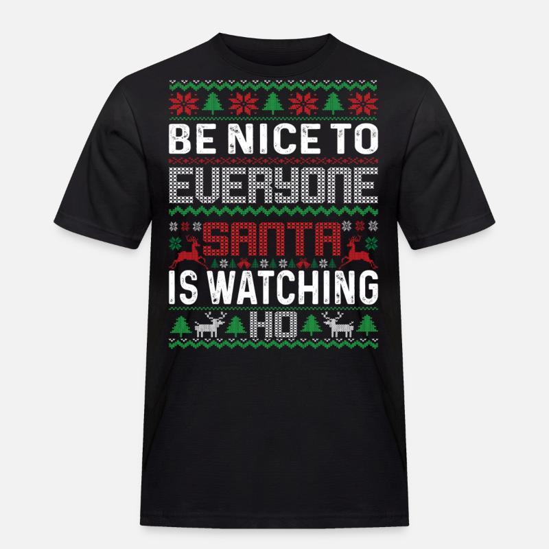 nice to be everyone santa - Männer Workwear T-Shirt - Schwarz