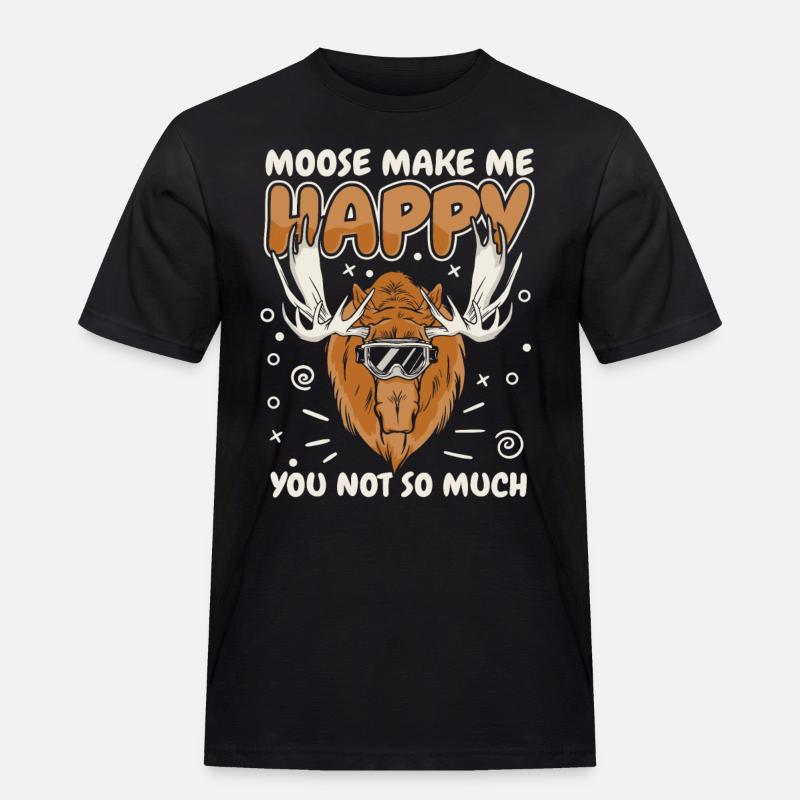 Elch Elche Hirsch Tier - Männer Workwear T-Shirt - Schwarz