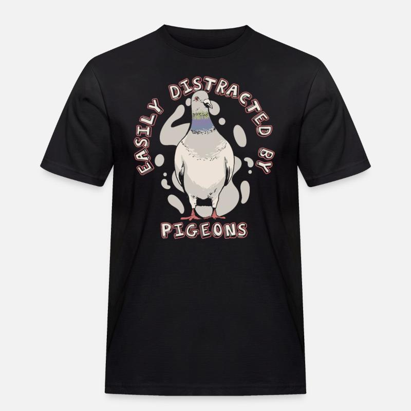 Taube Tauben Tier Vogel - Männer Workwear T-Shirt - Schwarz