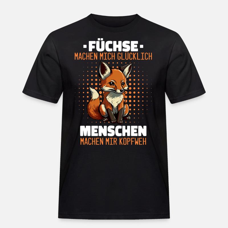 Fuchs Füchse Wildtier Waldtier Rotfuchs - Männer Workwear T-Shirt - Schwarz