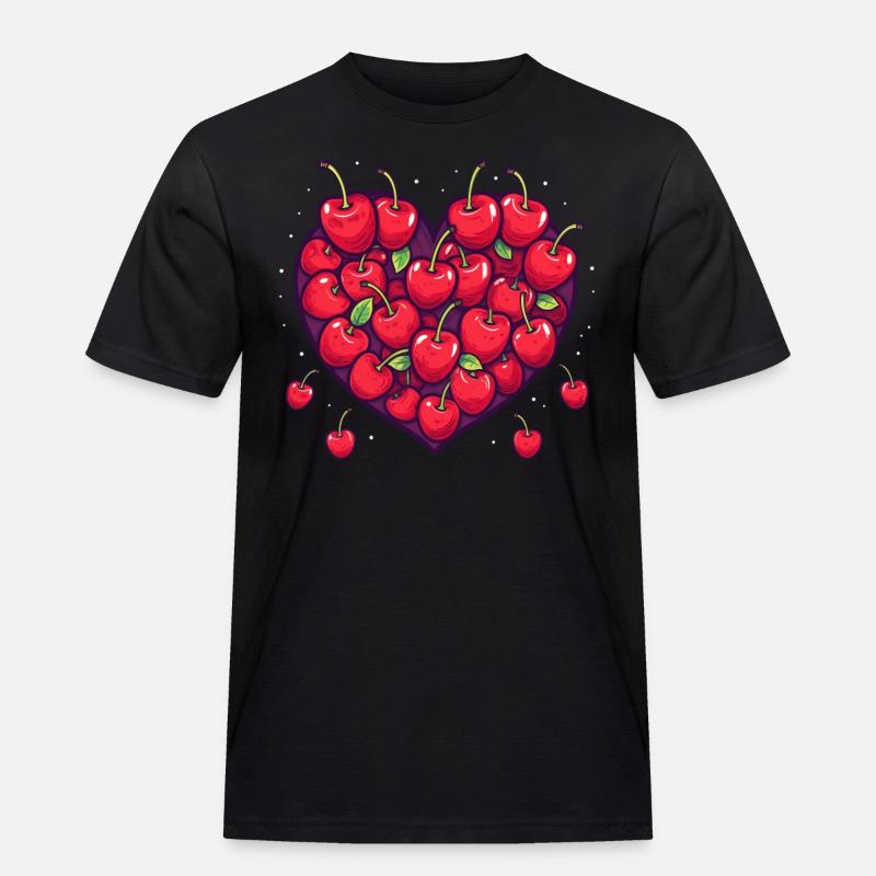 Kirsche Frucht Kirschen Cherry - Männer Workwear T-Shirt - Schwarz