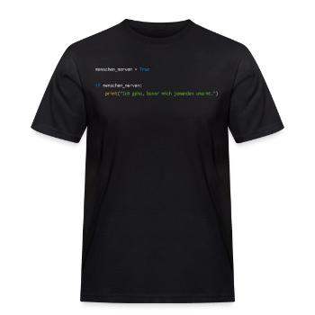 Programmierer Informatiker Nerd Softwareingenieur - Männer Workwear T-Shirt - Schwarz - Vorne - AI Model Male 178 light (178cm)