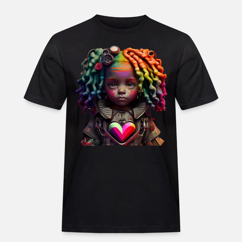 Fantasy Mädchen Geschenk - Männer Workwear T-Shirt - Schwarz