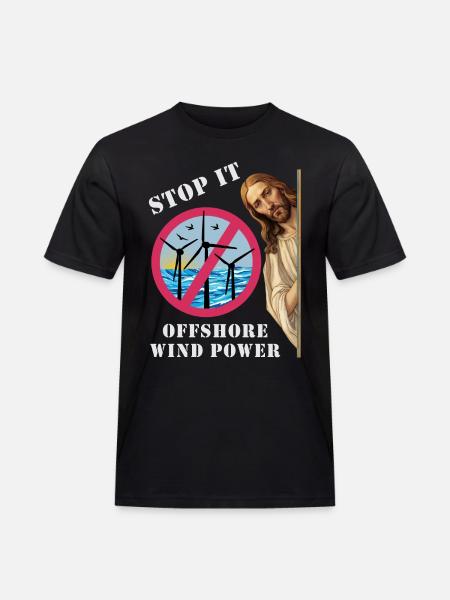 Offshore Windkraft Stopp - Männer Workwear T-Shirt - Schwarz