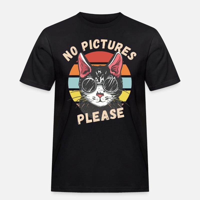 Keine Bilder bitte - Männer Workwear T-Shirt - Schwarz