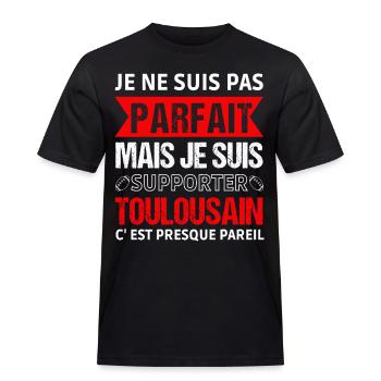 Supporter toulousain cadeau rugby Toulouse - T-shirt Workwear homme - noir - Devant - AI Model Male 178 light (178cm)