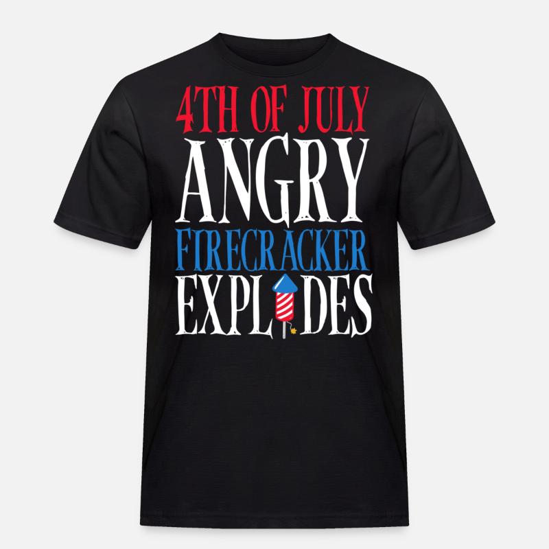 July 4 Angry firecracker explodes - Men's Workwear T-Shirt - black