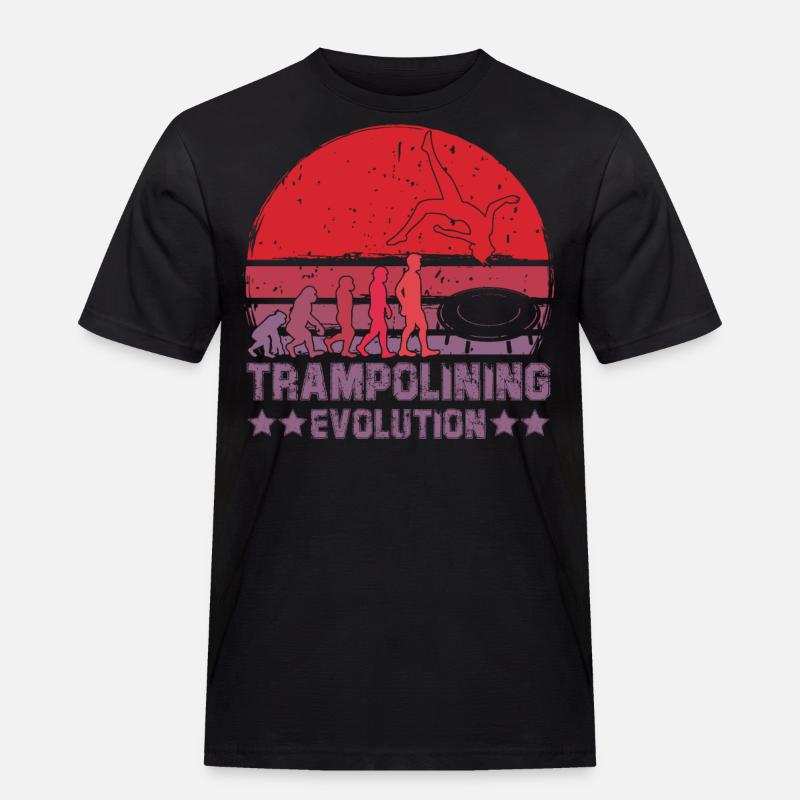 Evolution des Trampolinspringens - Männer Workwear T-Shirt - Schwarz