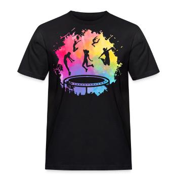 Trampolin - Männer Workwear T-Shirt - Schwarz - Vorne - AI Model Male 178 light (178cm)