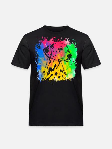 Dalmatiner Retro - Männer Workwear T-Shirt - Schwarz