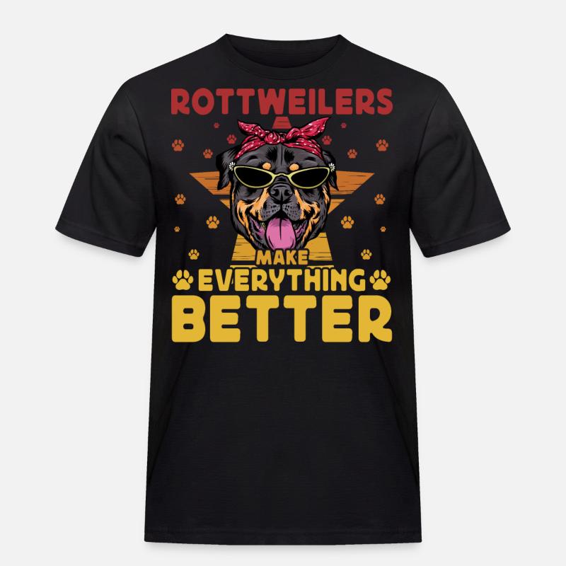Rottweilers make everything better - Männer Workwear T-Shirt - Schwarz