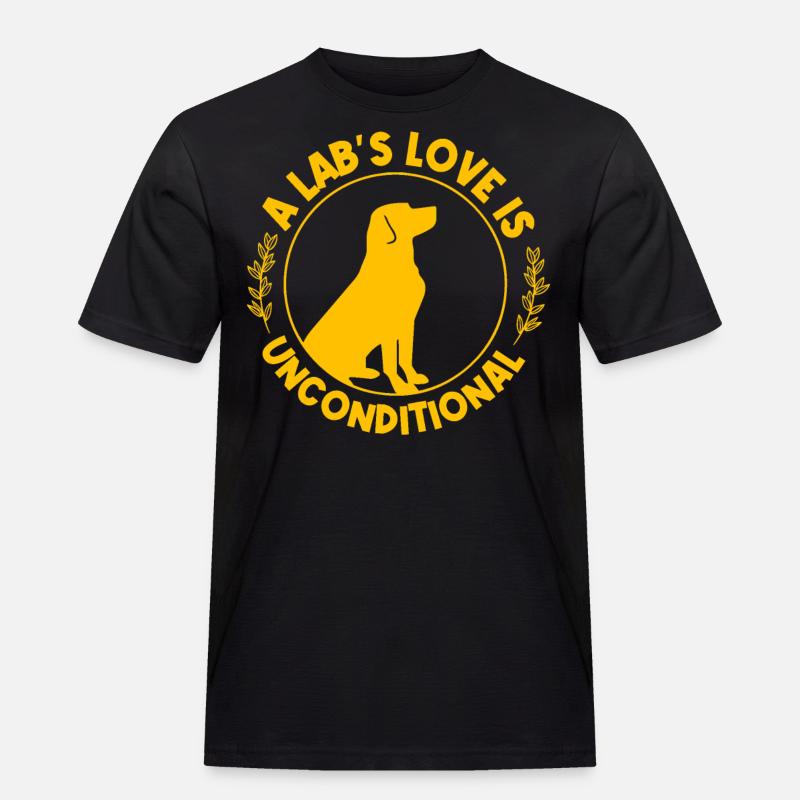 A Lab's Love is uncoditional - Männer Workwear T-Shirt - Schwarz