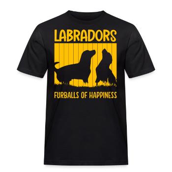 Labradors furballs og Happiness - Men's Workwear T-Shirt - black - Front - AI Model Male 178 light (178cm)