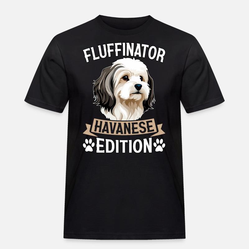Fluffinator Havanese Edition - Männer Workwear T-Shirt - Schwarz