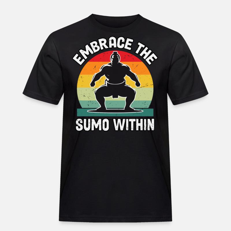 Umarme den Sumo in dir - Männer Workwear T-Shirt - Schwarz