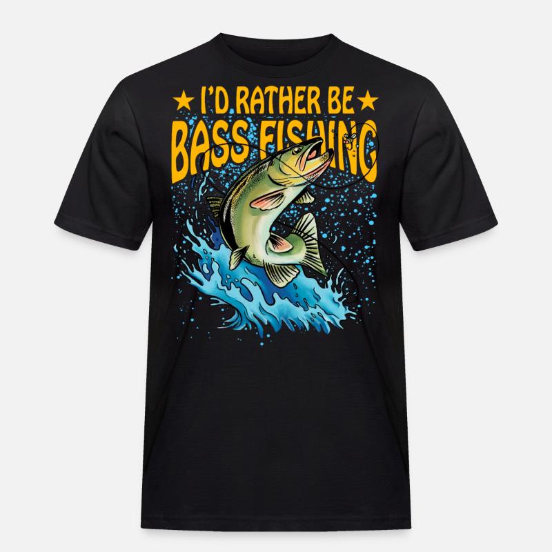 Ich wäre lieber Barschfischen - Männer Workwear T-Shirt - Schwarz