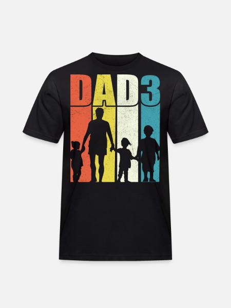 Dad of three children - Men's Workwear T-Shirt - black