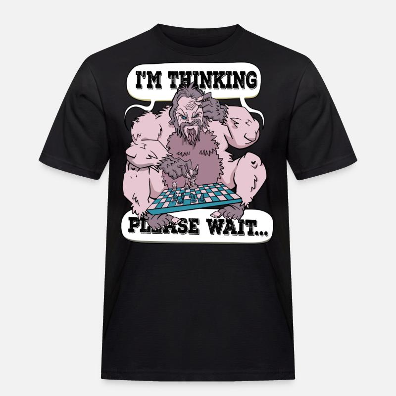I'm thinking please wait Chess - Men's Workwear T-Shirt - black
