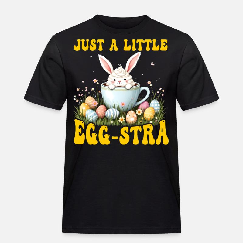Nur ein bisschen Egg-stra - Männer Workwear T-Shirt - Schwarz