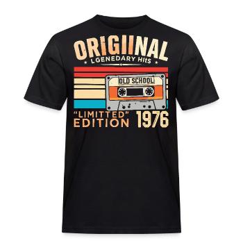 Original 1976, legendär seit 1976 Jahrgang 1976 - Männer Workwear T-Shirt - Schwarz - Vorne - AI Model Male 178 light (178cm)